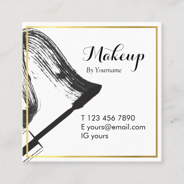 Den Minimalist Makeupkonstnären kvadrerar Fyrkantigt Visitkort (Framsida)