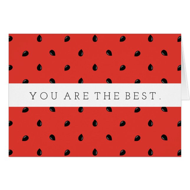 Den Minimalist vattenmelonen kärnar ur mönster Hälsningskort (Framsidan Horizontal)