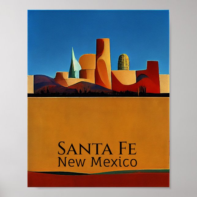 Den minimalistiska Abstrakten Santa Fe Poster (Framsidan)