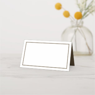 Den minimalistiska Bröllopsfesten Brown White Mode Placeringskort