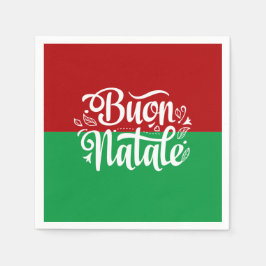 Den minimalistiska Buon Natale Italienska God jul Pappersservett