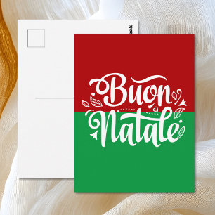 Den minimalistiska Buon Natale Italienska God jul Vykort