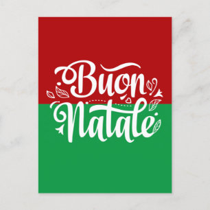 Den minimalistiska Buon Natale Italienska God jul Vykort