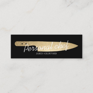 Den minimalistiska cateringen guld knivar, chic mini visitkort