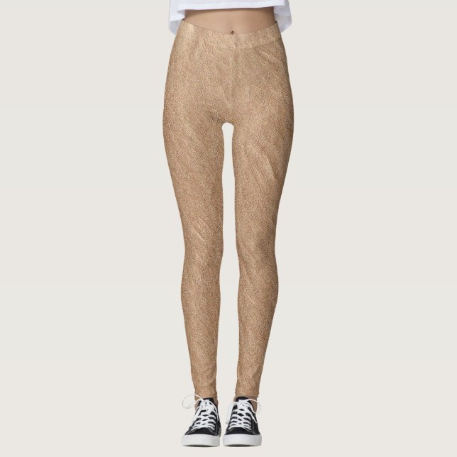 Den minimalistiska Chicen Vegan för Yta av champag Leggings (Framsida)