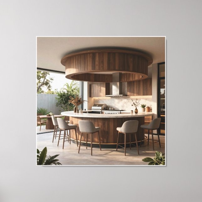 Den minimalistiska cirkulära verandan canvastryck (Framsida)