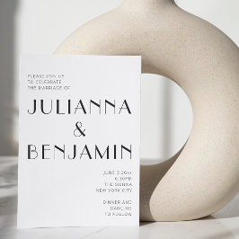 Den minimalistiska Eleganten Black White Deco Chic Inbjudningar