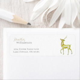 Den minimalistiska Helgdag Guld rener Returadress Etikett