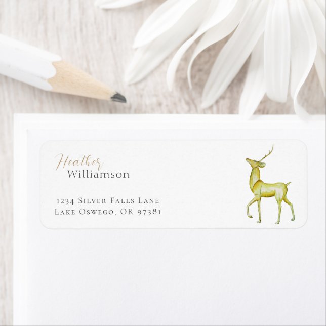 Den minimalistiska Helgdag Guld rener Returadress Etikett (Insitu)