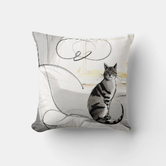 Den minimalistiska katten, modern och trendig kudde