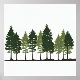 Den minimalistiska konsten Gräs Träd Poster