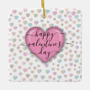 Den minimalistiska Lycklig Valentindagen Julgransprydnad Keramik