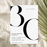 Den minimalistiska, moderna Chicen 30års födelseda Inbjudningar<br><div class="desc">Minimalistisk inbjudan till Vita Modern Chic 30års födelsedag</div>