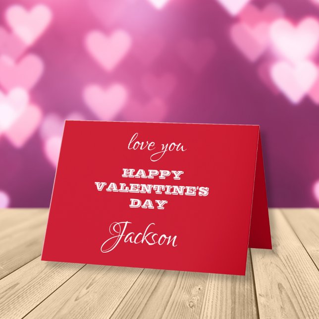 Den minimalistiska moderna Personligens alla hjärt Kort (Love You - Happy Valentine's Day from...)