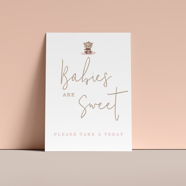 Den minimalistiska Nallen Baby Shower Spädbarn är  Poster (Skapare uppladdad)