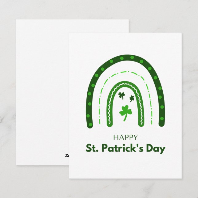 Den minimalistiska regnbågen Lycklig St. Patrick's Julkort (Fram/baksida)