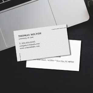 Den minimalistiske Eleganten Struktur White Attorn Visitkort