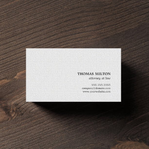 Den minimalistiske Eleganten Struktur White Attorn Visitkort