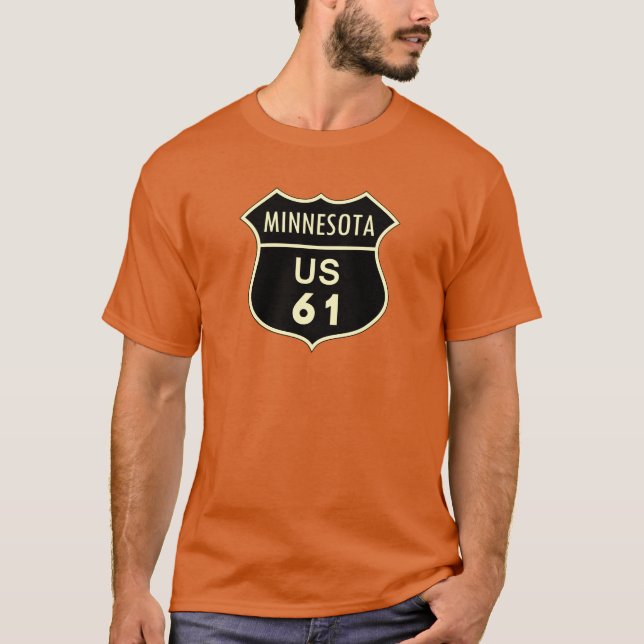 Den Minnesota US 61 huvudvägen undertecknar T Shirt (Framsida)