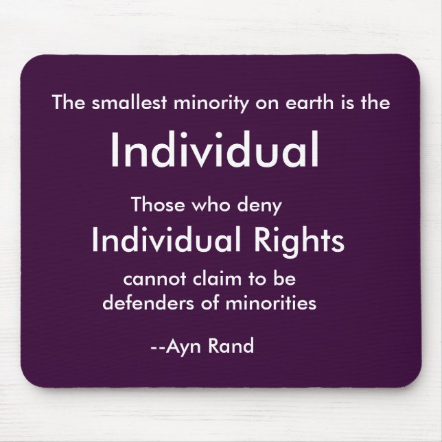 Den minsta minoriteten på jord är, Individu… Musmatta (Framsidan)