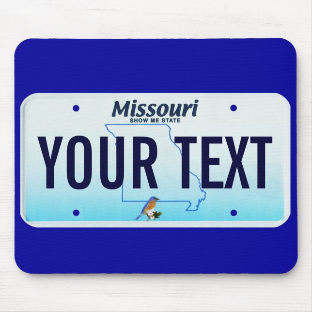 Den Missouri registreringsskyltmusen vadderar Musmatta (Framsidan)