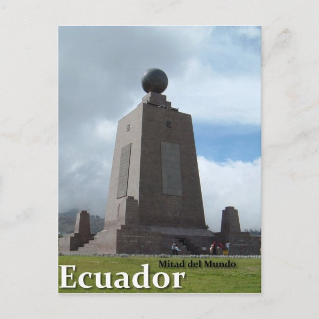 Den Mitad del Mundo Ecuador ekvatorn fodrar Vykort (Framsida)