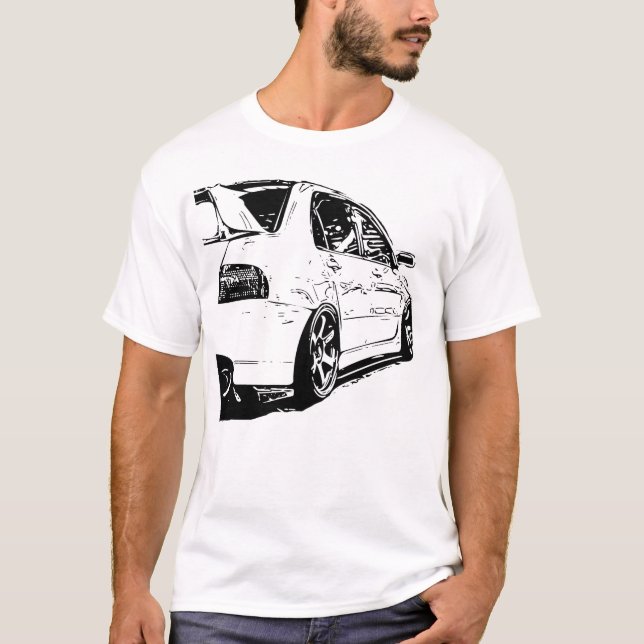 Den Mitsubishi evolutionvektorn avbildar T Shirt (Framsida)