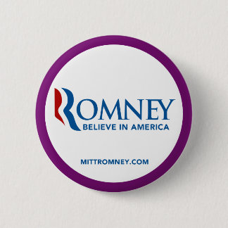 Den Mitt Romney logotypen tror i Amerika lilagräns Knapp