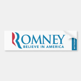 Den Mitt Romney logotypen tror i den Amerika Bildekal