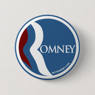 Den Mitt Romney "R" logotypen cirklar (blått) Knapp