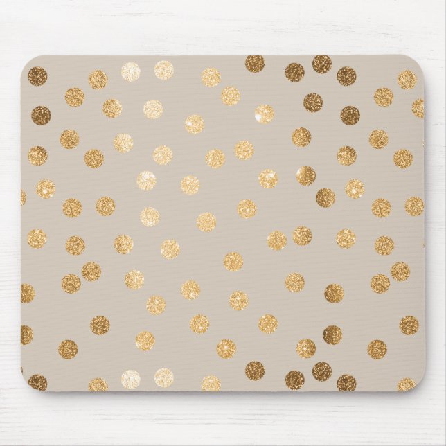 Den mjuka beigen och den guld- glitterstaden musmatta (Framsidan)