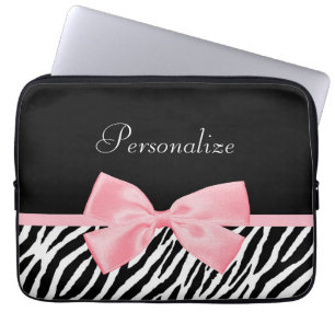 Den mjuka chic zebra tryck tänder flickaktigt - laptop fodral