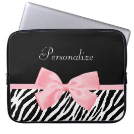 Den mjuka chic zebra tryck tänder flickaktigt - laptop sleeve