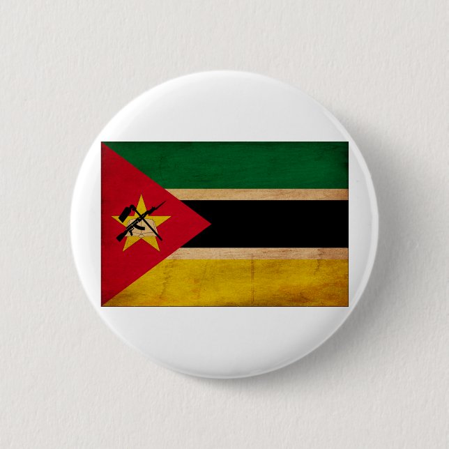 Den Mocambique flagga knäppas Knapp (Framsida)