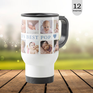 Den moderna 12 Photo Collage Blue World's Best Pop Resemugg