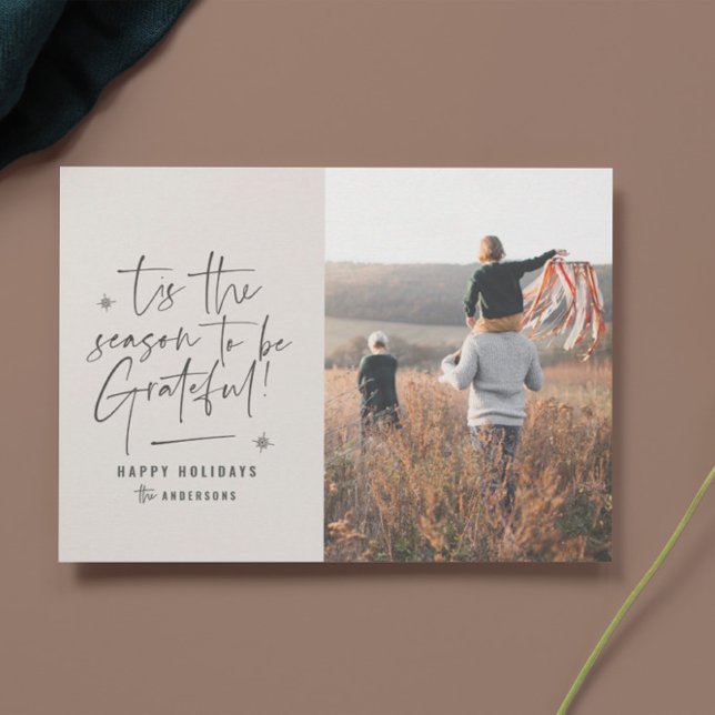 Den moderna 1-helgdag för fotothanksgiving-christm julkort (Skapare uppladdad)