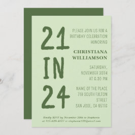 Den moderna 21:a födelsedagen 21:e Födelsedagsfest Inbjudningar