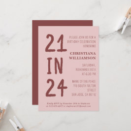 Den moderna 21:a födelsedagen 21:e Födelsedagsfest Inbjudningar