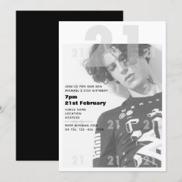 Den moderna 21:a födelsedagen BOY GIRL Party Inbju Inbjudningar