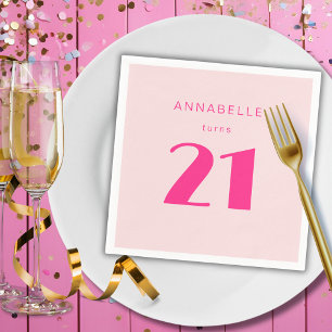 Den moderna 21:a tjugoen Rosa-Födelsedagsfesten Pappersservett