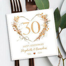 Den moderna 30-årsjubileet Bröllop Napkins i Lyckl Pappersservett