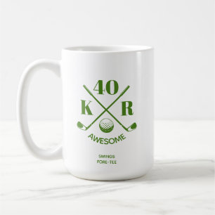 Den moderna 40:e femtionde 60:e födelsedagen Golf Kaffemugg