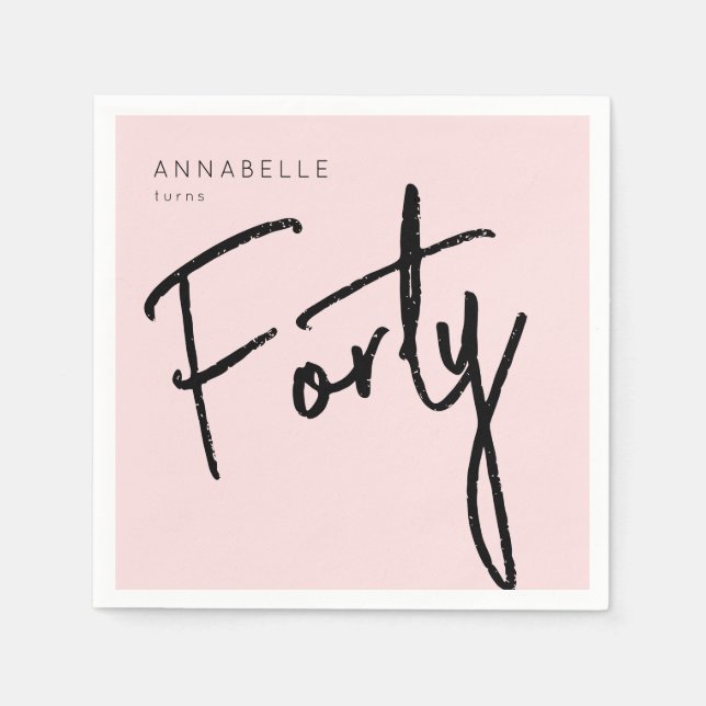 Den moderna 40:e fyrtioårsdagen pappersservett (Framsidan)