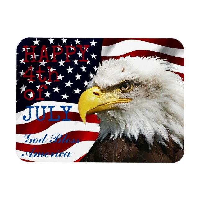 Den moderna 4 juli amerikanska USA flagga-amerikan Magnet (Horisontell)