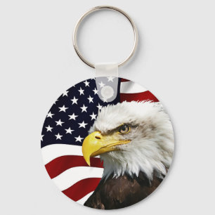 Den moderna 4 juli, USA flagga, Amerikanska Eagle Nyckelring