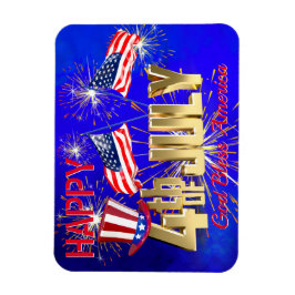Den moderna 4 juli, USA, USA flagga Magnet