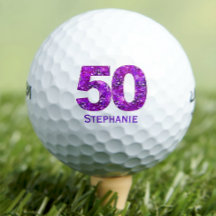 Den moderna 50-årsdagen för golf bollar lila initi