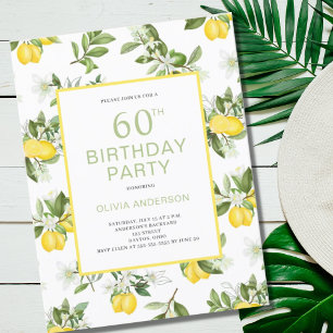 Den moderna 60:e födelsedagsinbjudan till Citrus L Vykort