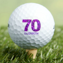 Den moderna 70-årsdagen för golf bollar lila initi