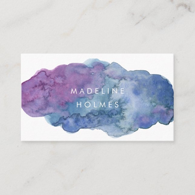 Den moderna abstrakt konstvattenfärgen borstar visitkort (Framsida)